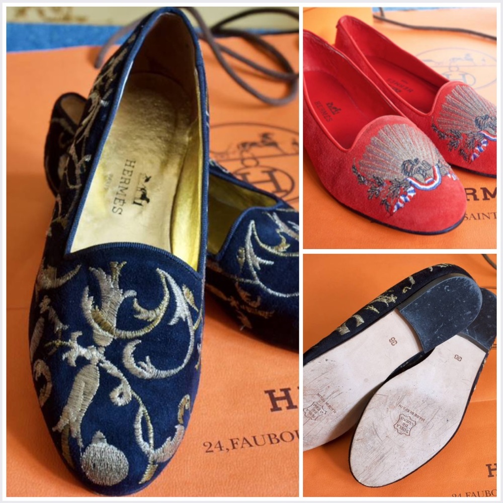 Hermes Pegasus Embroidered Smoking Slipper - Picture 9 of 9